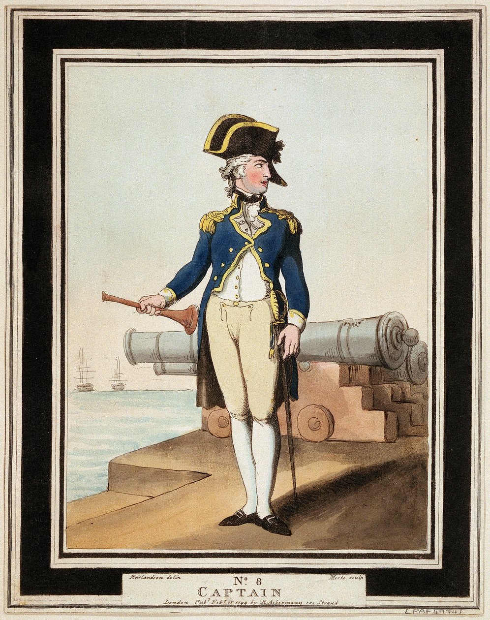 Kapitein van de Koninklijke Marine in de 18e eeuw door Thomas Rowlandson