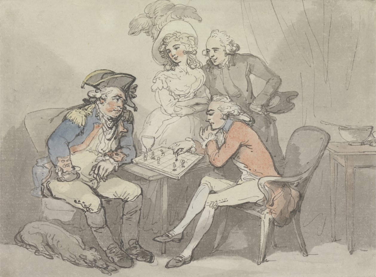 Schaakmat, c.1790 door Thomas Rowlandson