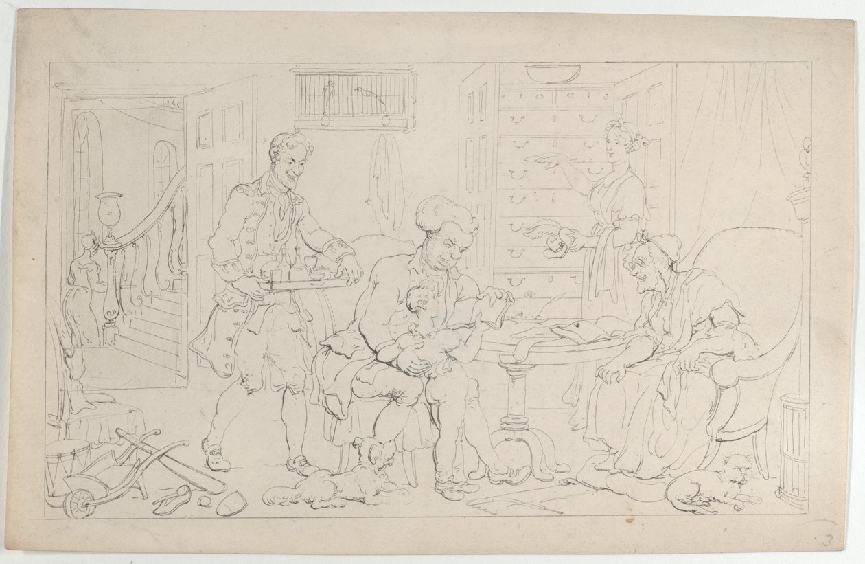 Kinderjaren: De Eerste Leraar, uit De Dans van het Leven, 1 september 1817 door Thomas Rowlandson