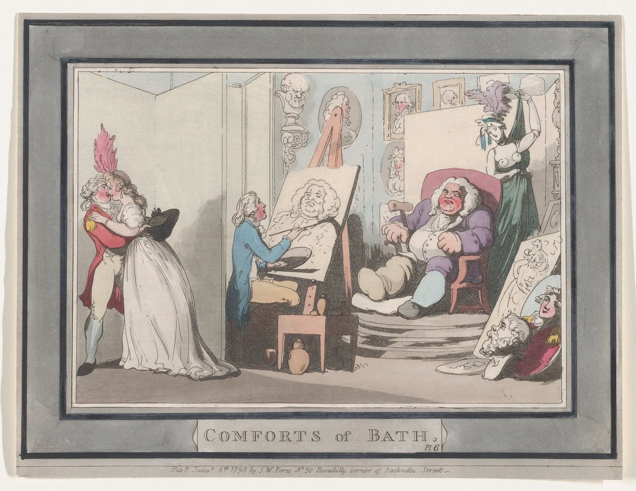 Comforts of Bath, Plaat 6 door Thomas Rowlandson