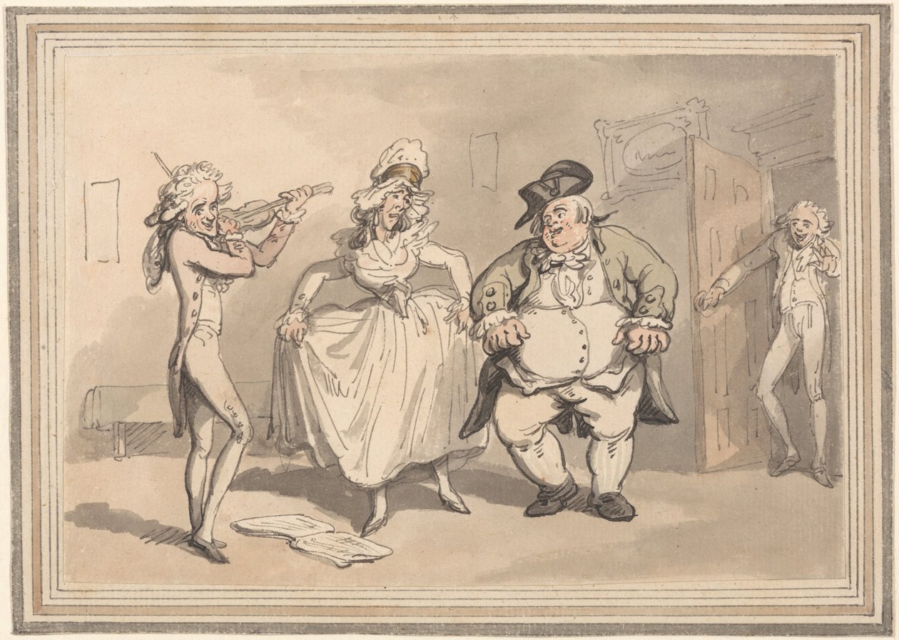 Comforts of Bath: Privépraktijk voorafgaand aan het bal door Thomas Rowlandson