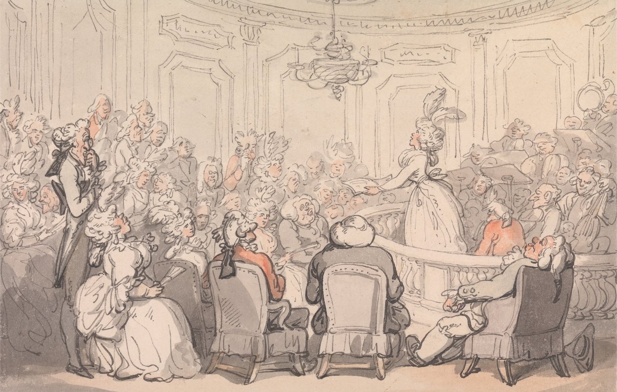 Comforts of Bath: Het concert door Thomas Rowlandson