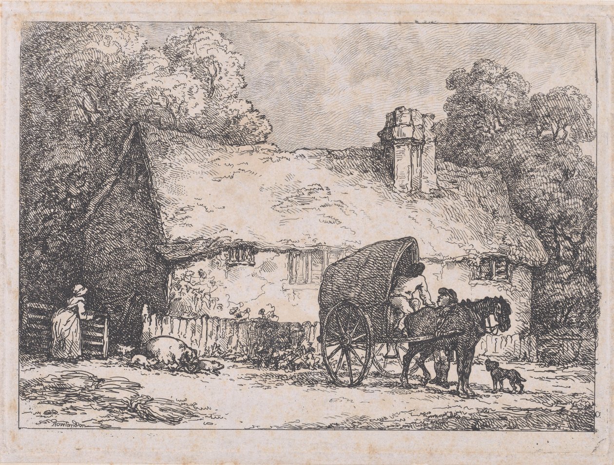 Cottage met Kar en Varkens, 1783-89 door Thomas Rowlandson