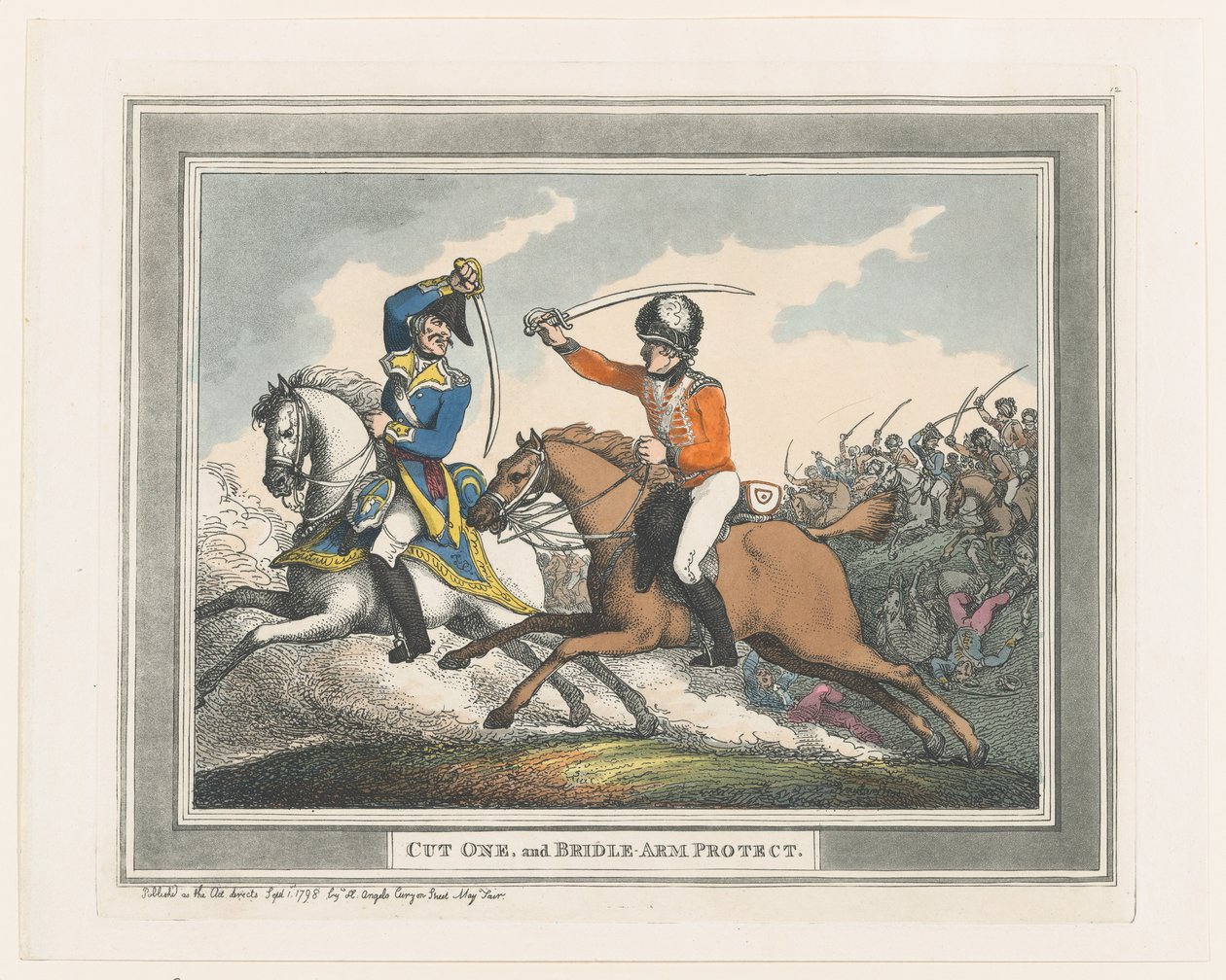 Snijd Eén en Bescherm Arm met Teugel, 1 september 1798 door Thomas Rowlandson