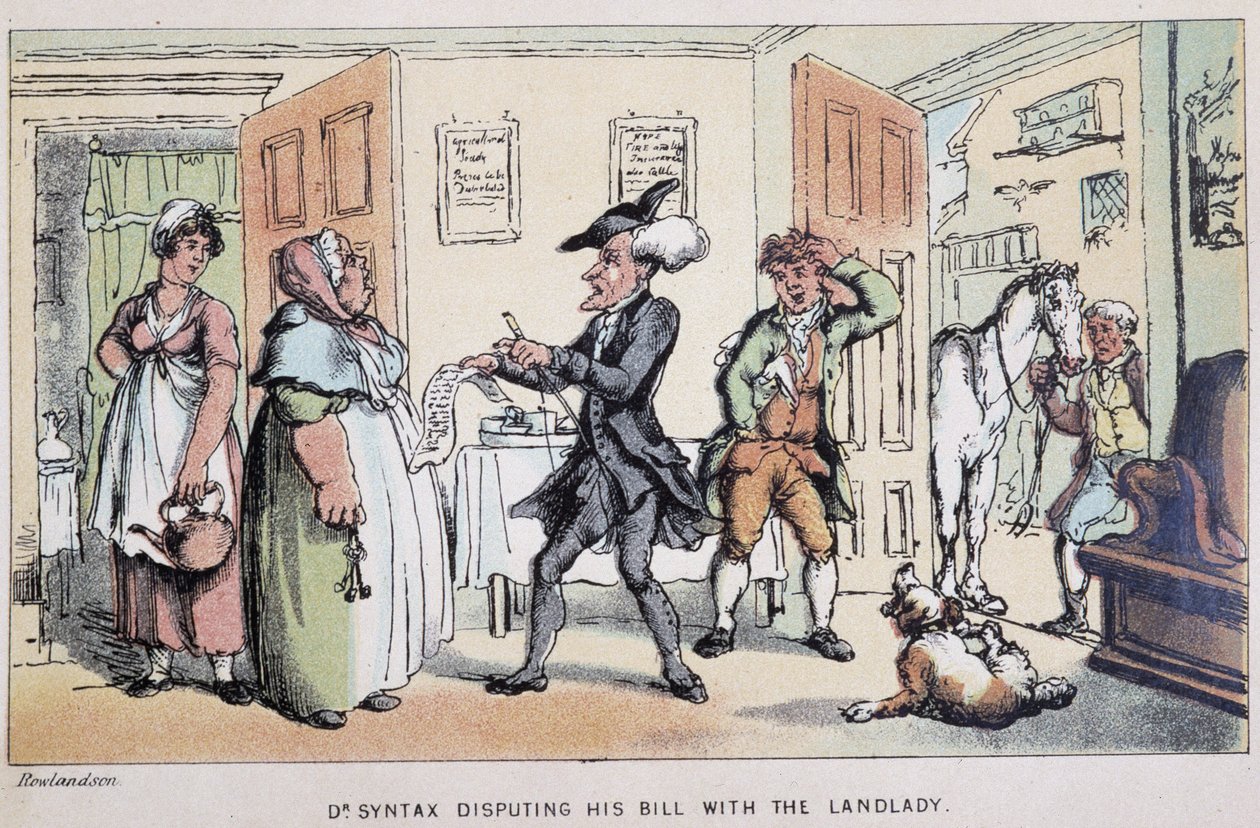 De dokter betwist een rekening (in een hotel?) - in "Doctor Syntax