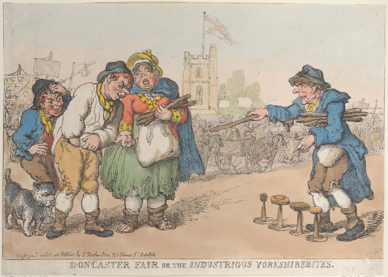 De kermis van Doncaster of de ijverige Yorkshirebites door Thomas Rowlandson