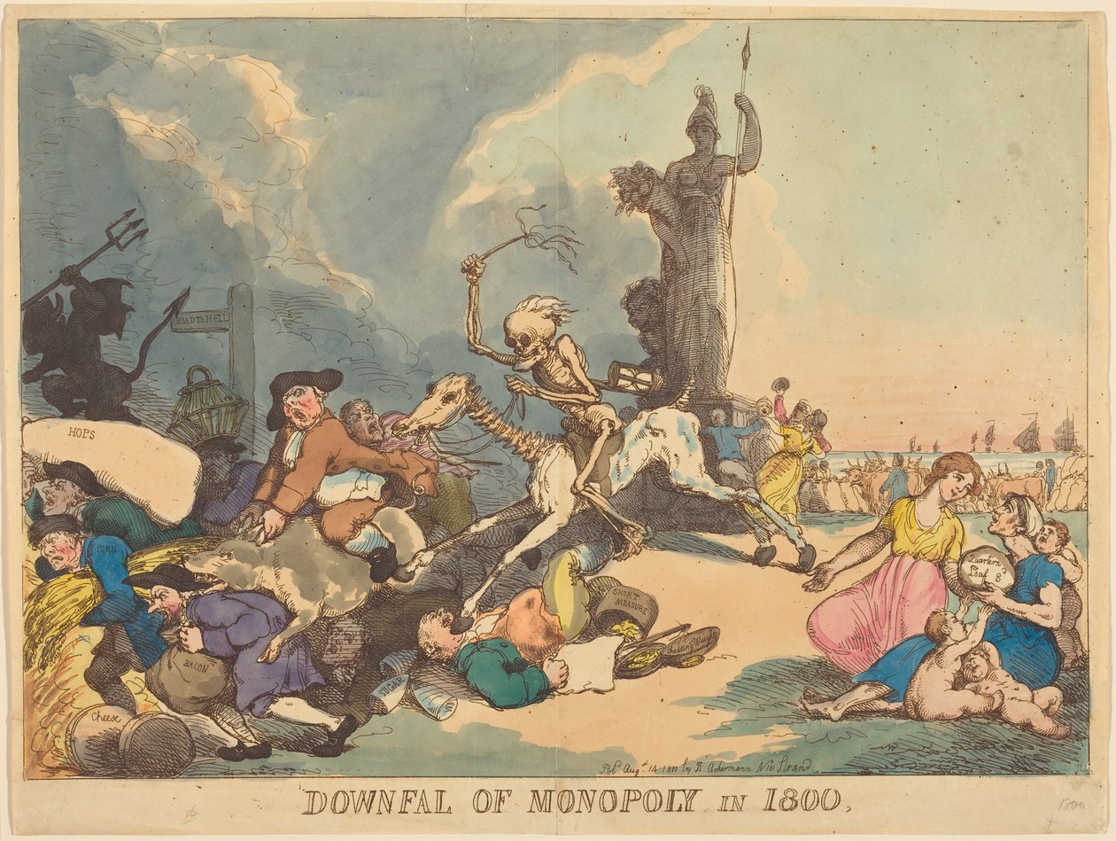 De ondergang van Monopoly in 1800 door Thomas Rowlandson