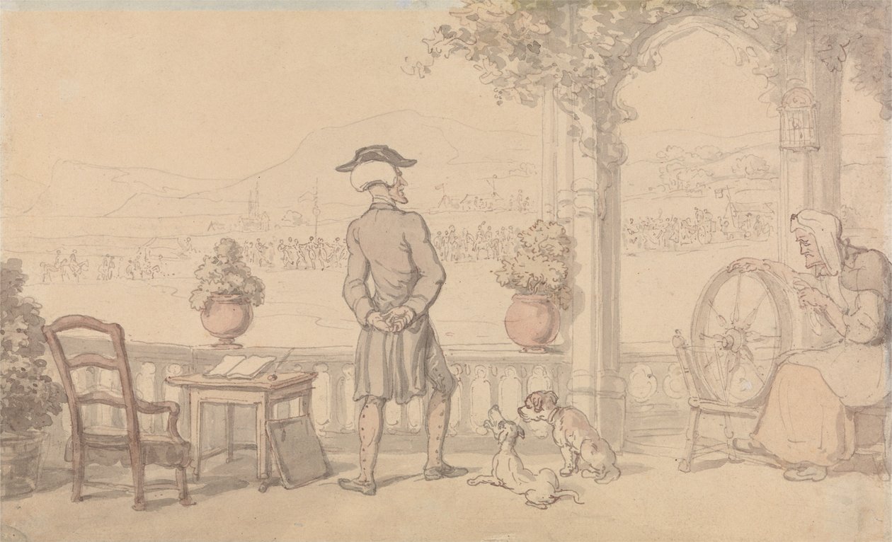 Dr. Syntax in monoloog door Thomas Rowlandson