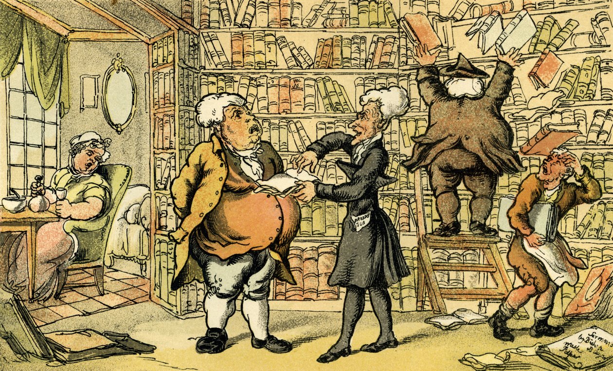 Dr Syntax en de boekverkoper door Thomas Rowlandson