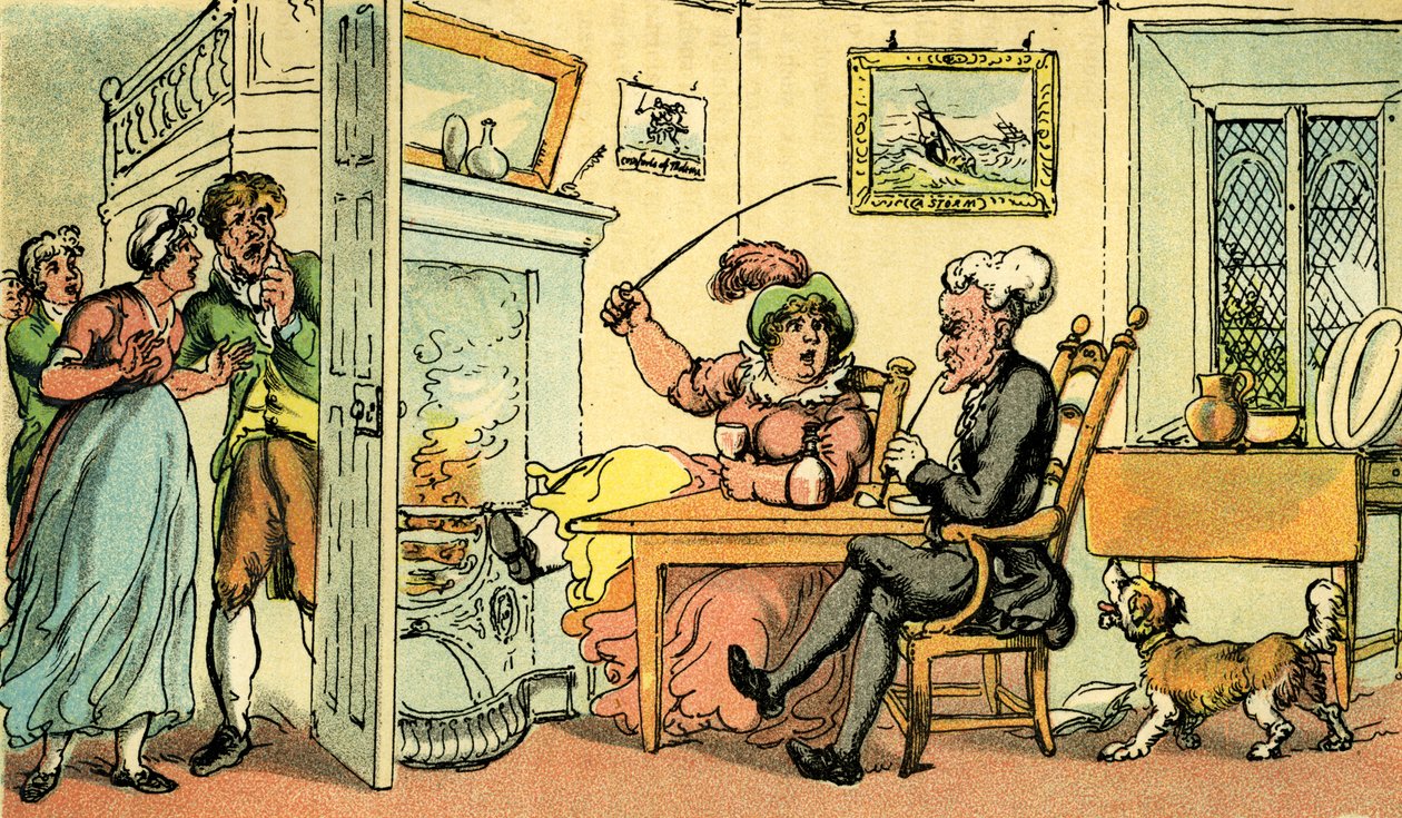 Dr. Syntax terug van zijn reis door Thomas Rowlandson