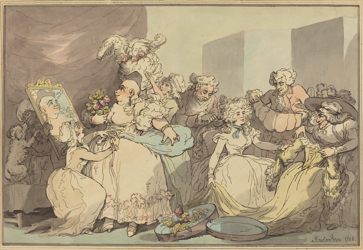 Aankleden voor een verjaardag door Thomas Rowlandson