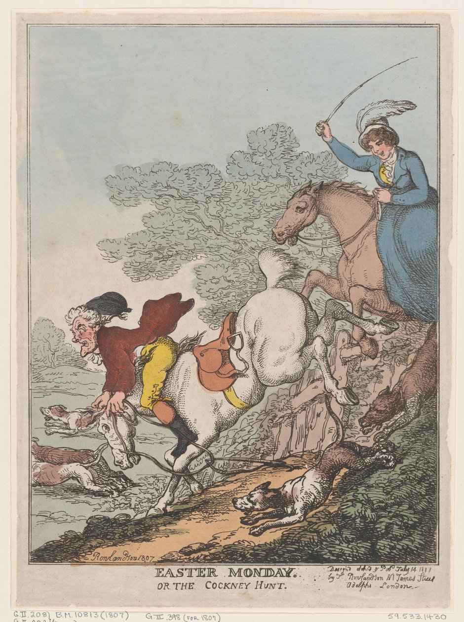 Paasmaandag, of De Cockney-jacht, 14 juli 1807 door Thomas Rowlandson