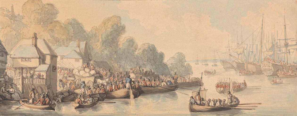 Inscheping in Southampton, 20 juni 1794 door Thomas Rowlandson