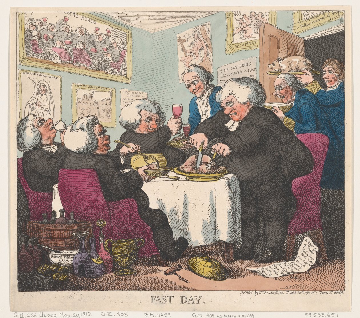 Vastendag, 20 maart 1799 door Thomas Rowlandson