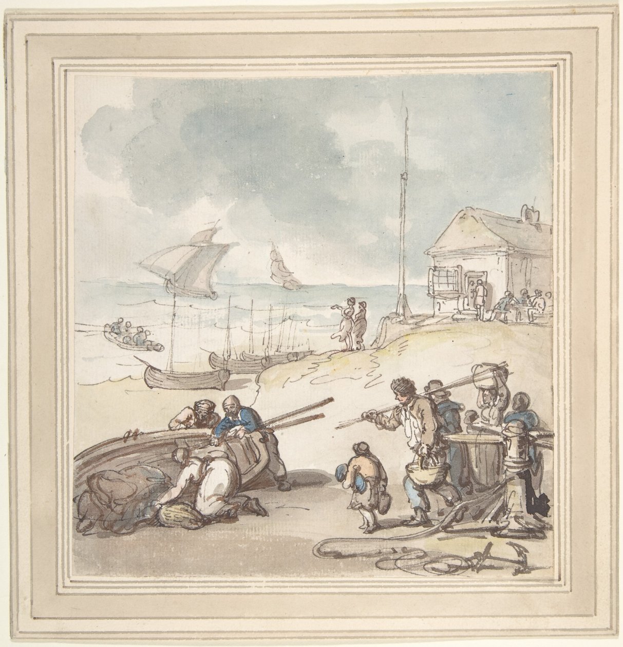Figuren aan de kust door Thomas Rowlandson