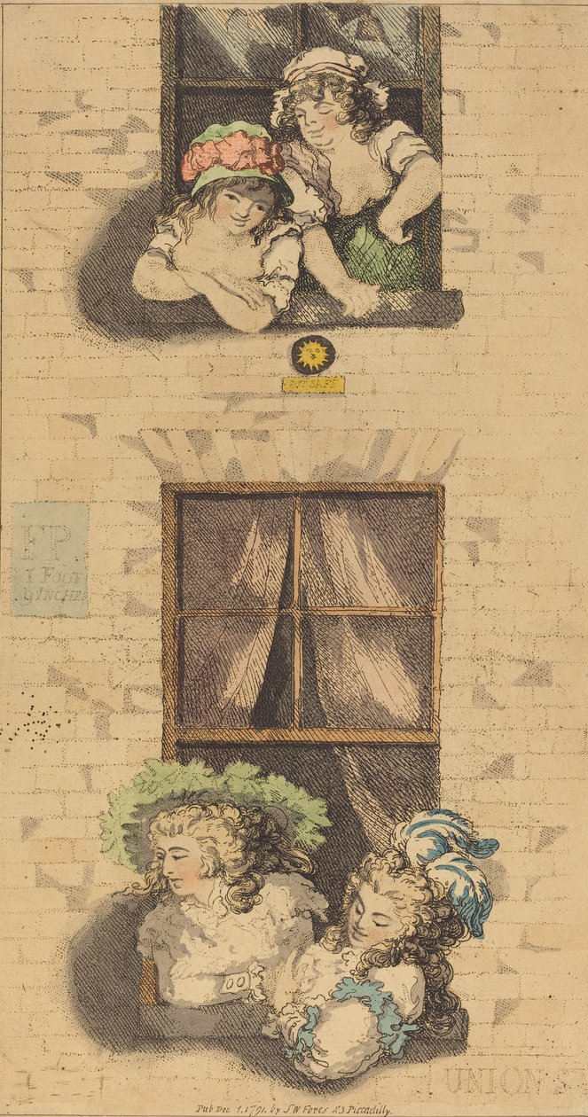 Eerste en Tweede Verdieping, gepubliceerd 1791 door Thomas Rowlandson