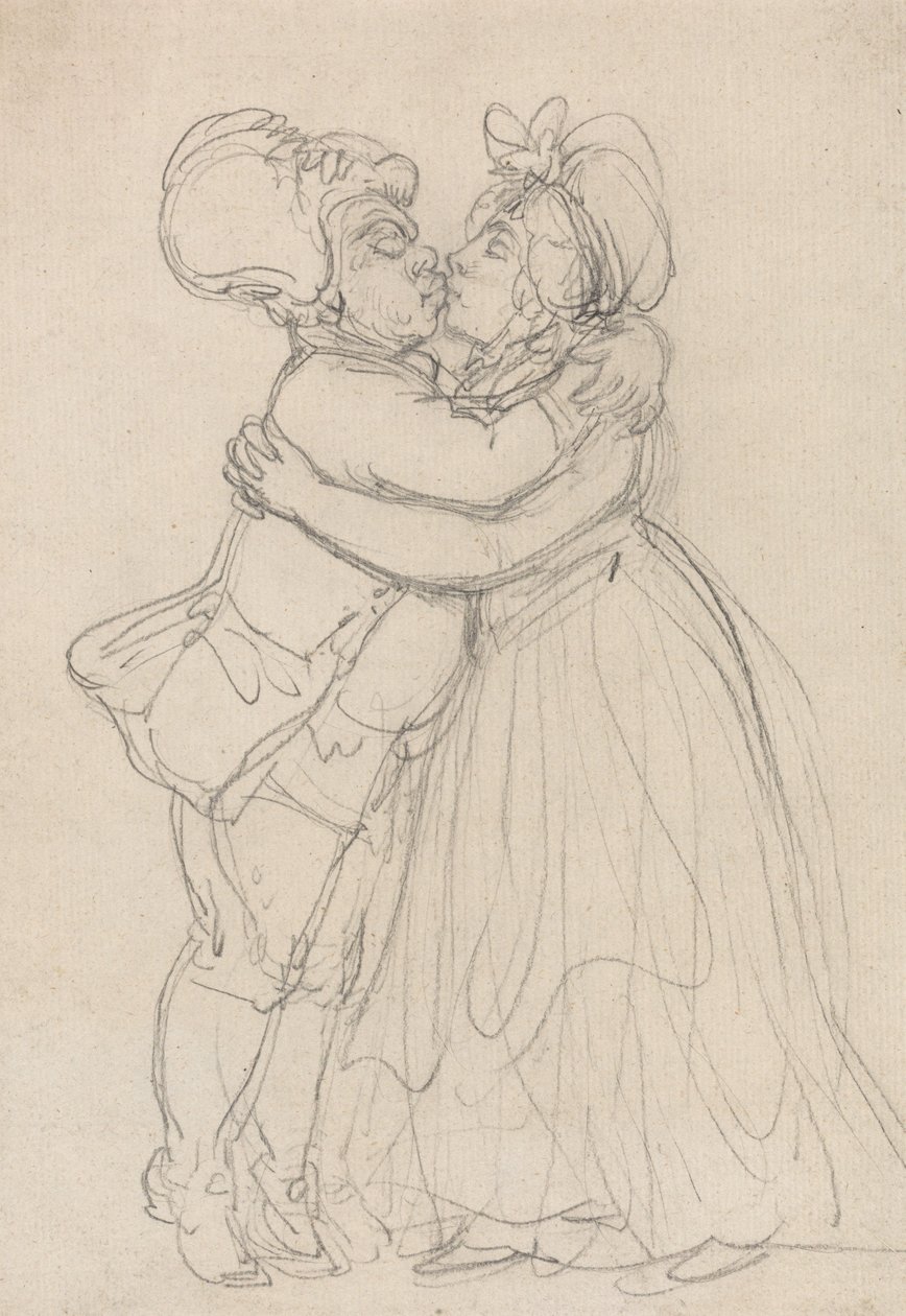 Vergevingsgezinde geliefden door Thomas Rowlandson