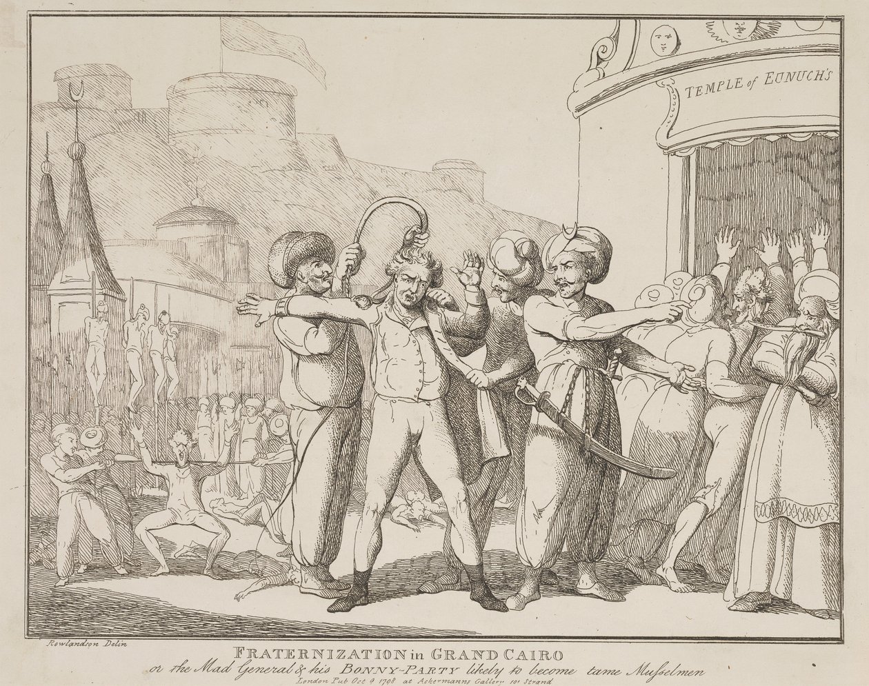 „Fraternization in Grand Cairo” of „De gekke generaal en zijn vrolijke gezelschap” – op weg naar tamme moslims door Thomas Rowlandson