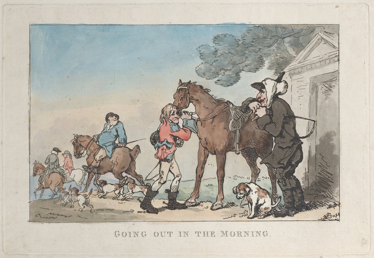 Uitgaan in de ochtend door Thomas Rowlandson