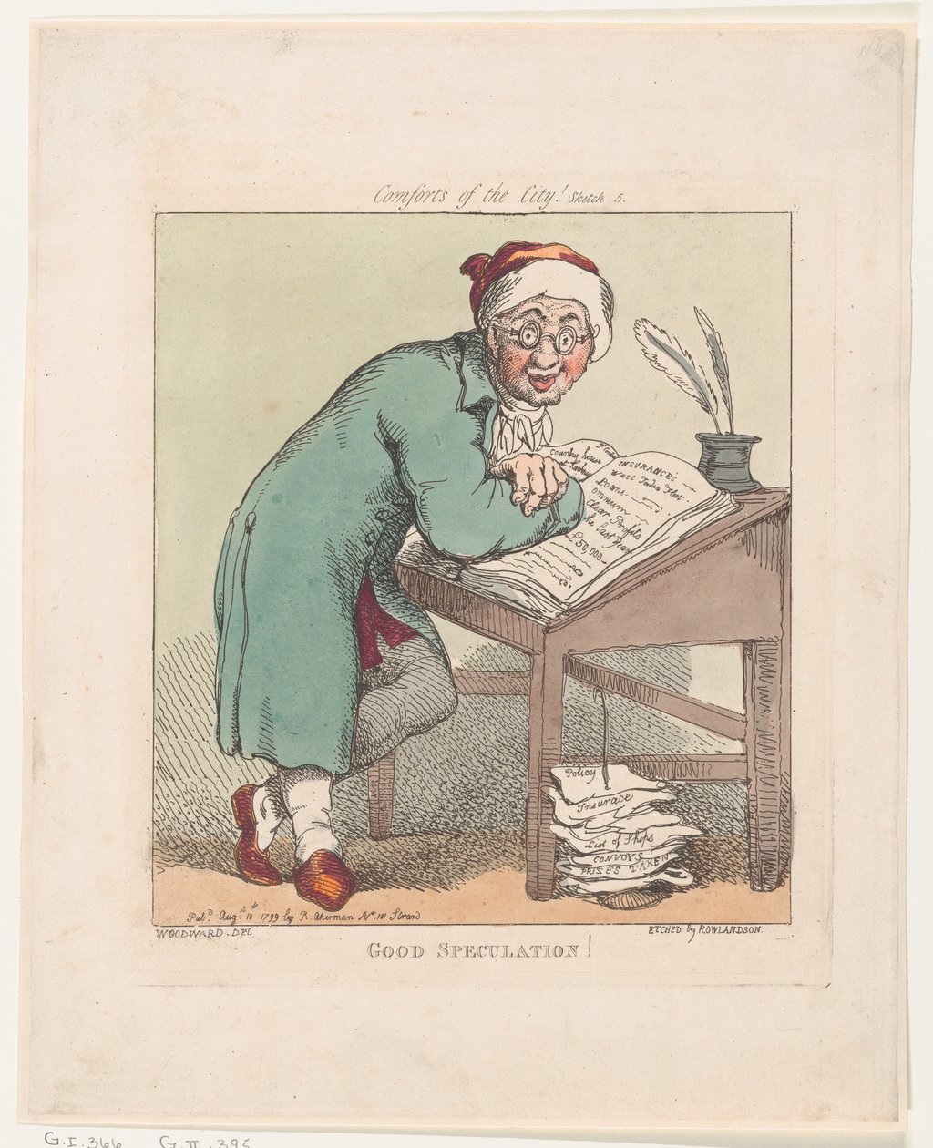 Goede speculatie!, 10 augustus 1799 door Thomas Rowlandson