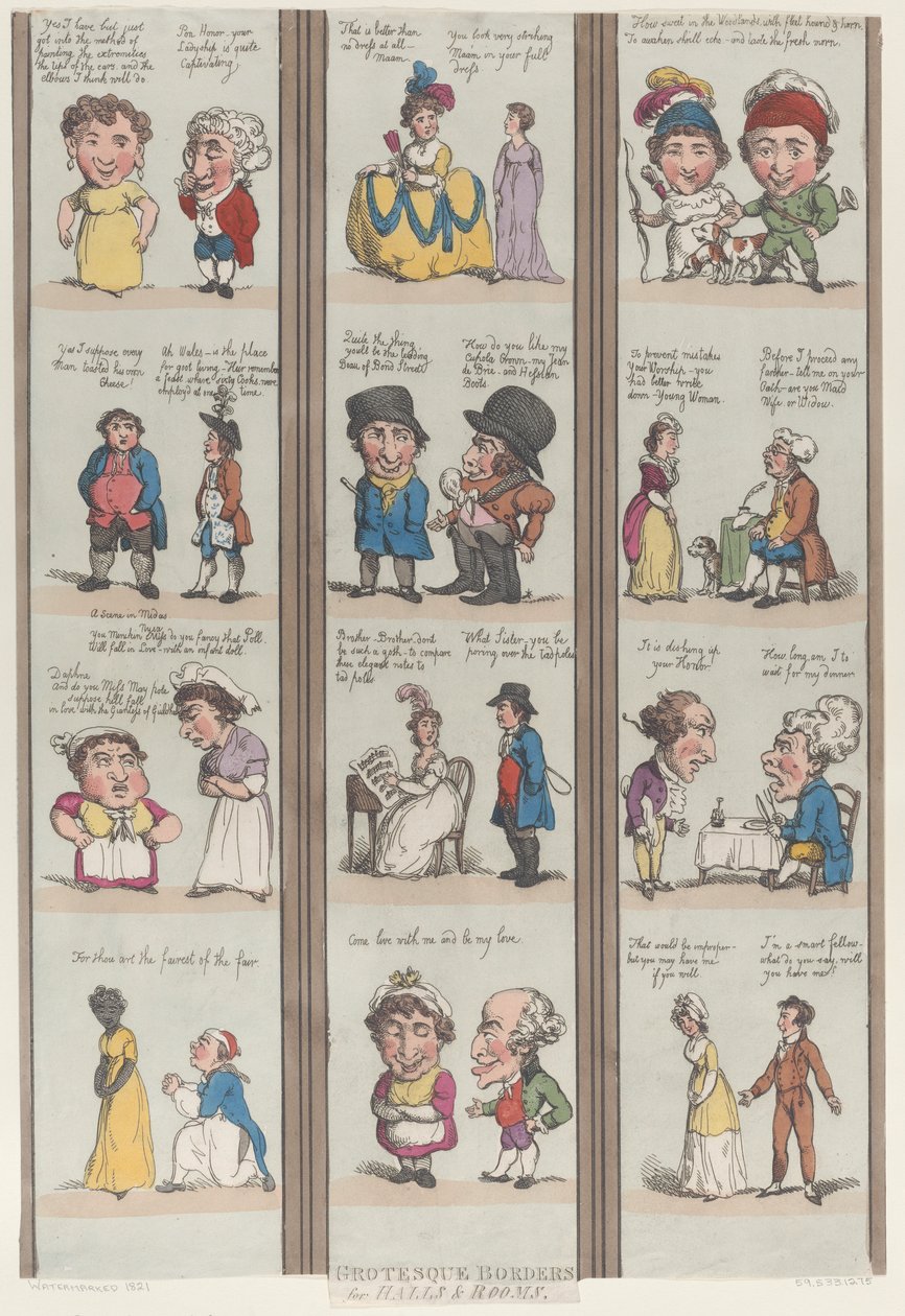 Griezelige randen voor kamers en hallen, [1800], herdruk door Thomas Rowlandson
