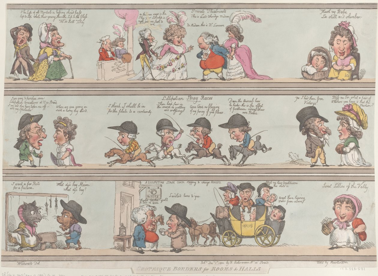 Grote borders voor kamers en hallen, 1 december 1800 door Thomas Rowlandson