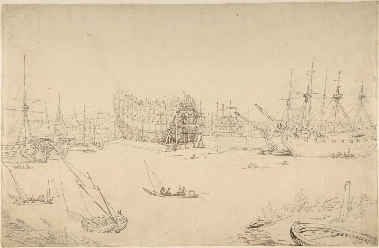 Havenscène door Thomas Rowlandson