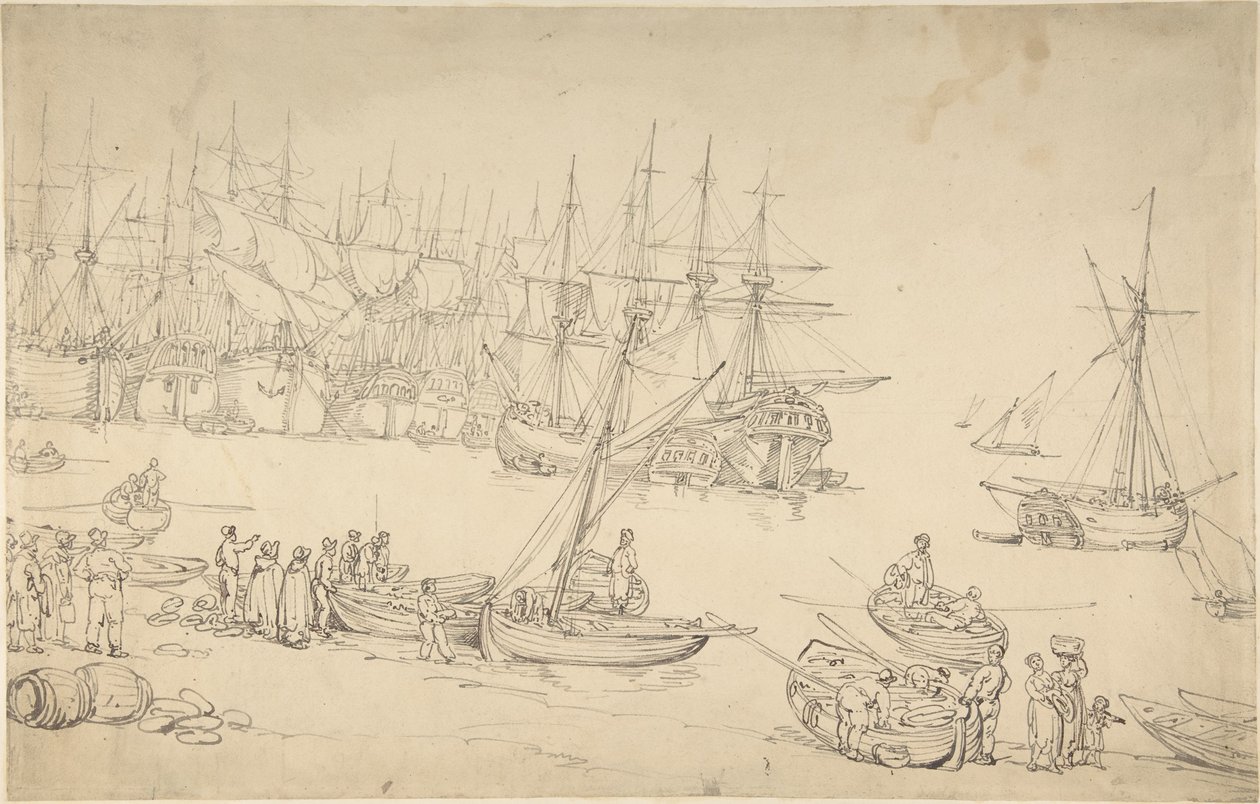 Havenscène door Thomas Rowlandson