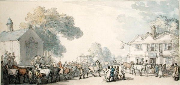 Paardenmarkt, Southampton door Thomas Rowlandson
