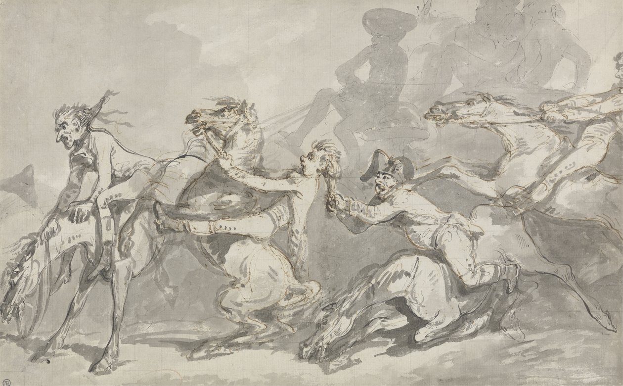 Ruiters Botsen door Thomas Rowlandson