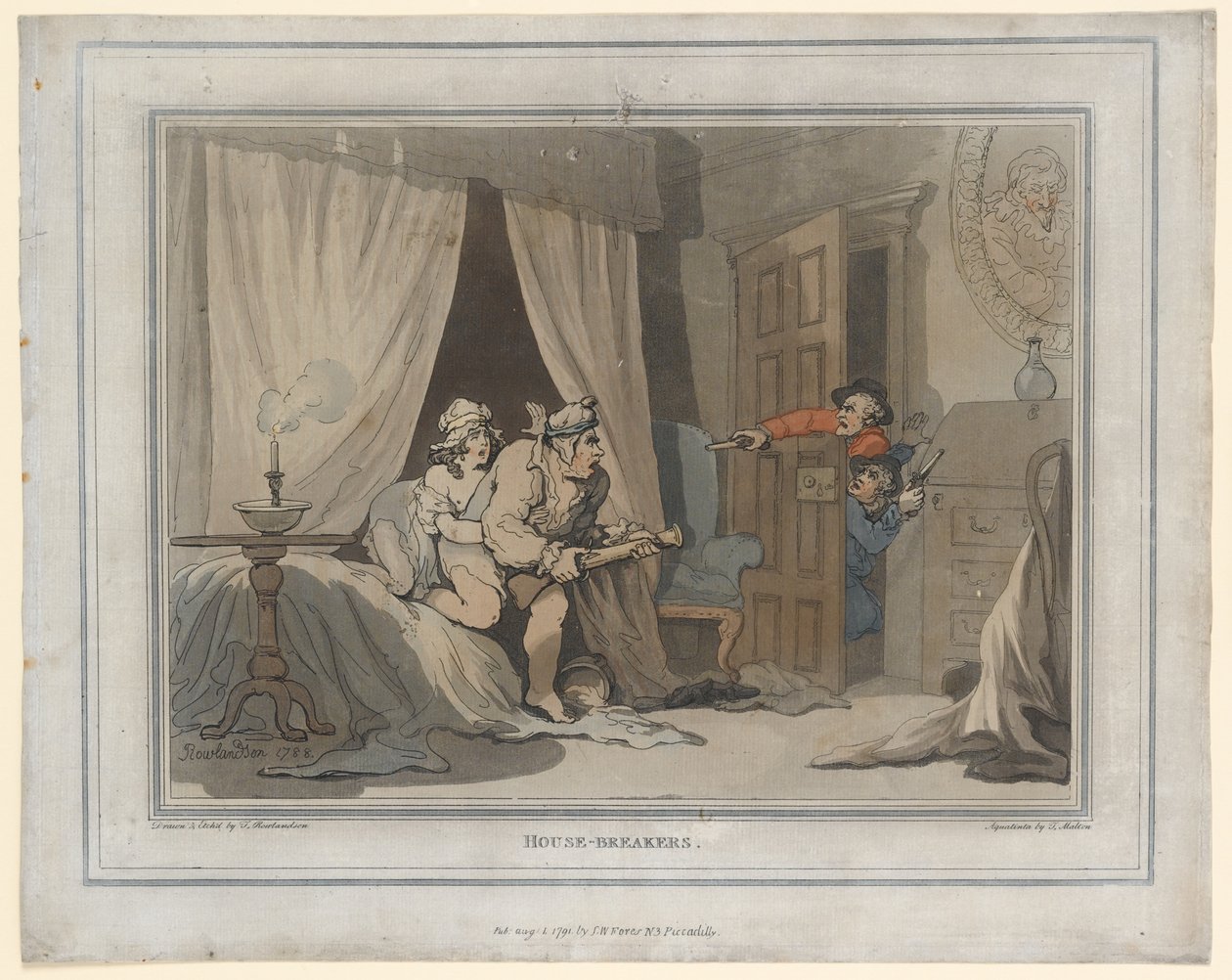 Huisbrekers, prent gemaakt door Thomas Molten, 1791 door Thomas Rowlandson