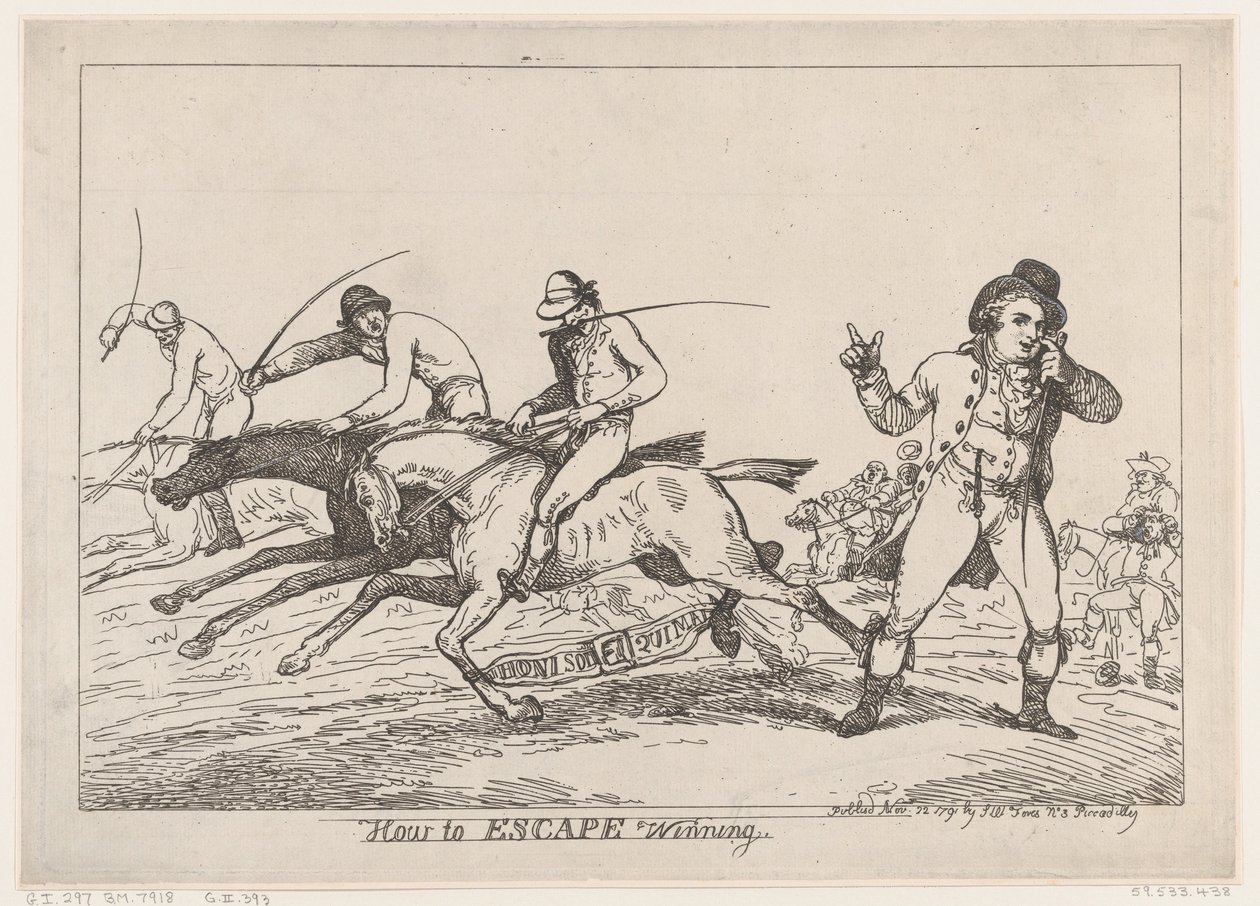 Hoe te ontsnappen aan winnen, 22 november 1791 door Thomas Rowlandson