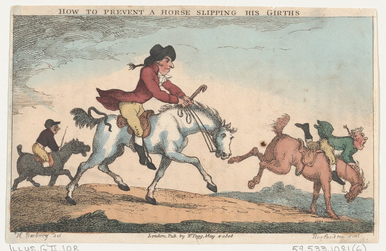 Hoe te voorkomen dat een paard zijn singels losmaakt door Thomas Rowlandson