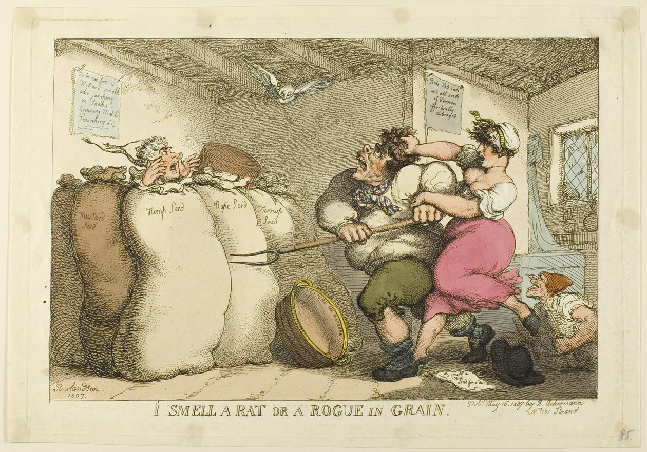 Ik ruik een rat of een schurk in het graan door Thomas Rowlandson