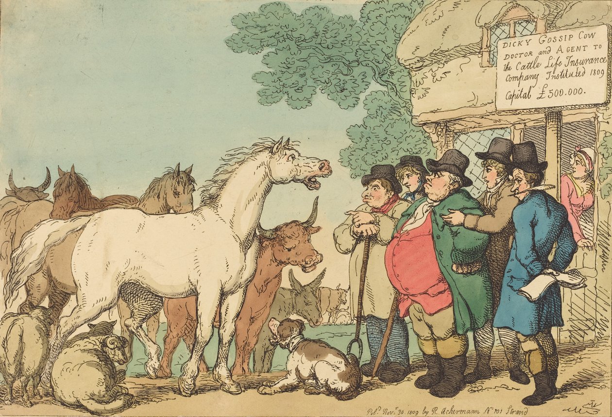 Verzekerbare vee, gepubliceerd 1809 door Thomas Rowlandson