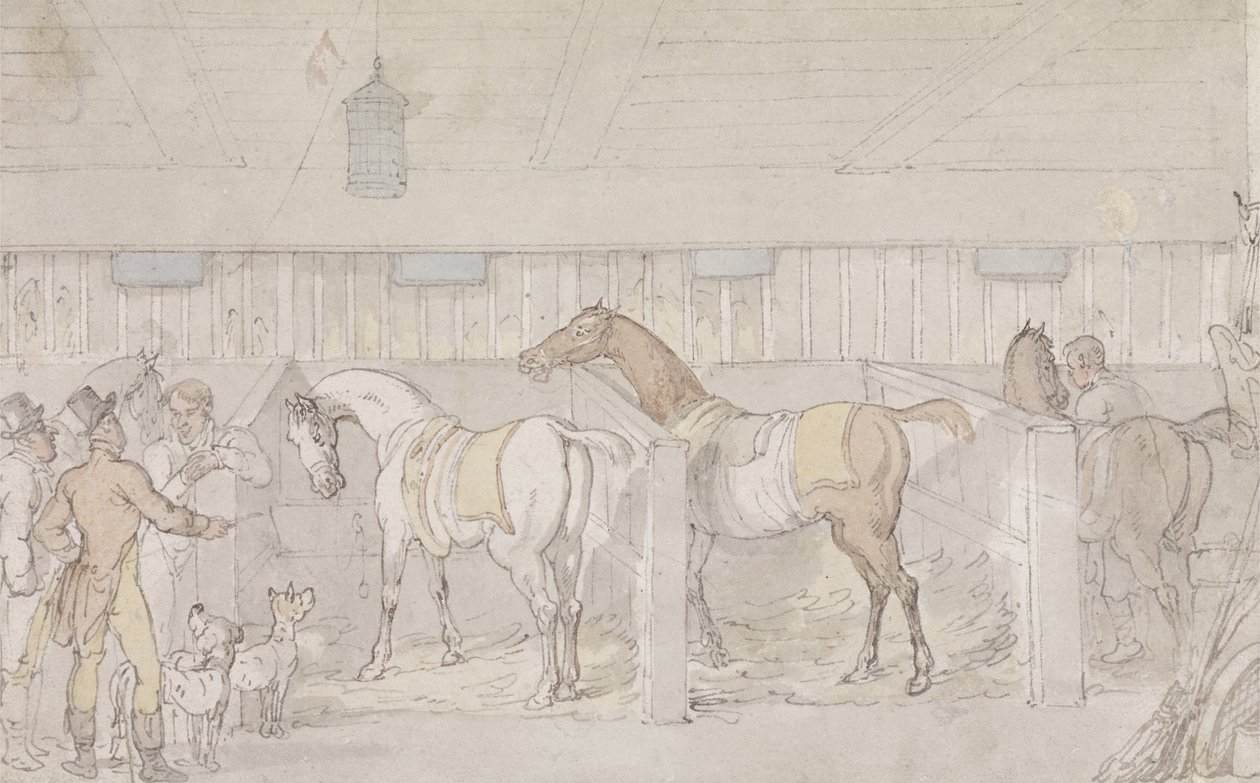 Interieur van een stal door Thomas Rowlandson
