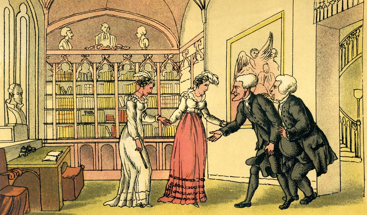 Inleiding tot het hofmaken door Thomas Rowlandson