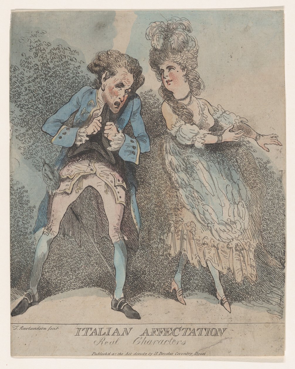Italiaanse affectatie, echte karakters, 1786-91 door Thomas Rowlandson