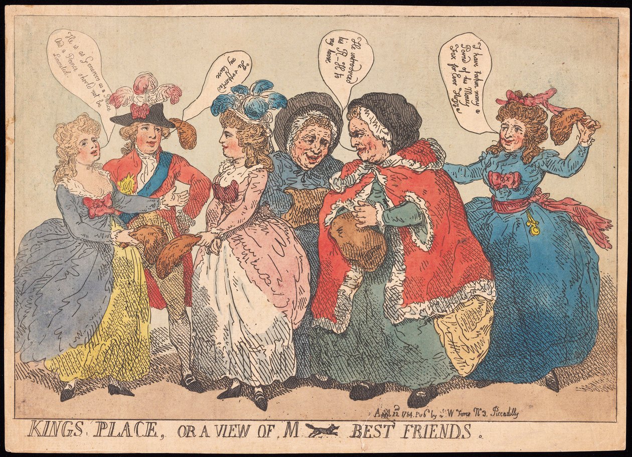 Kings Place, of een uitzicht op M ---- beste vrienden door Thomas Rowlandson