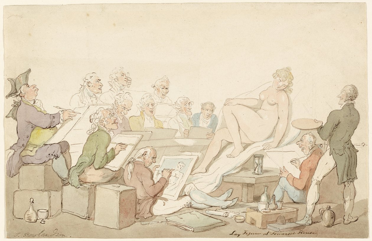 Lay-figuur in Somerset House door Thomas Rowlandson