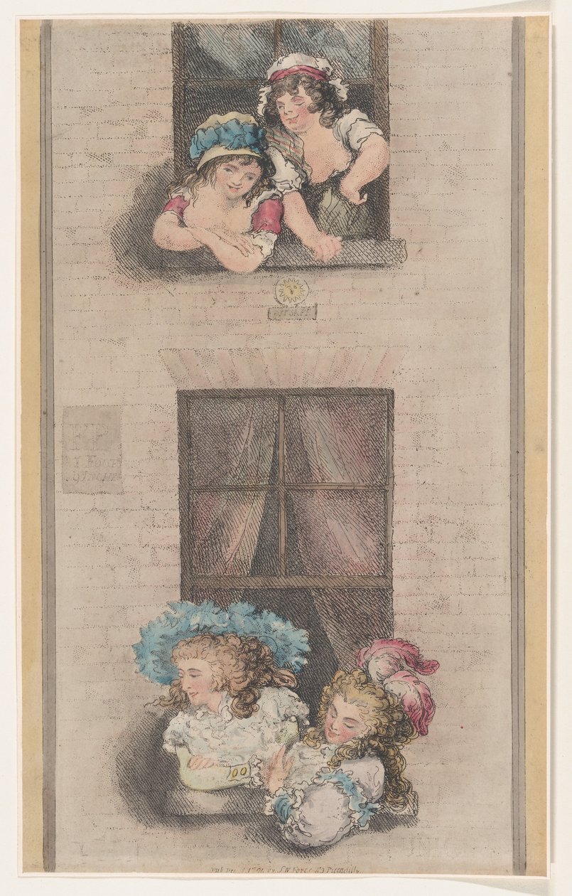 Dienstmeisjes en meesteressen, 1 december 1791 door Thomas Rowlandson