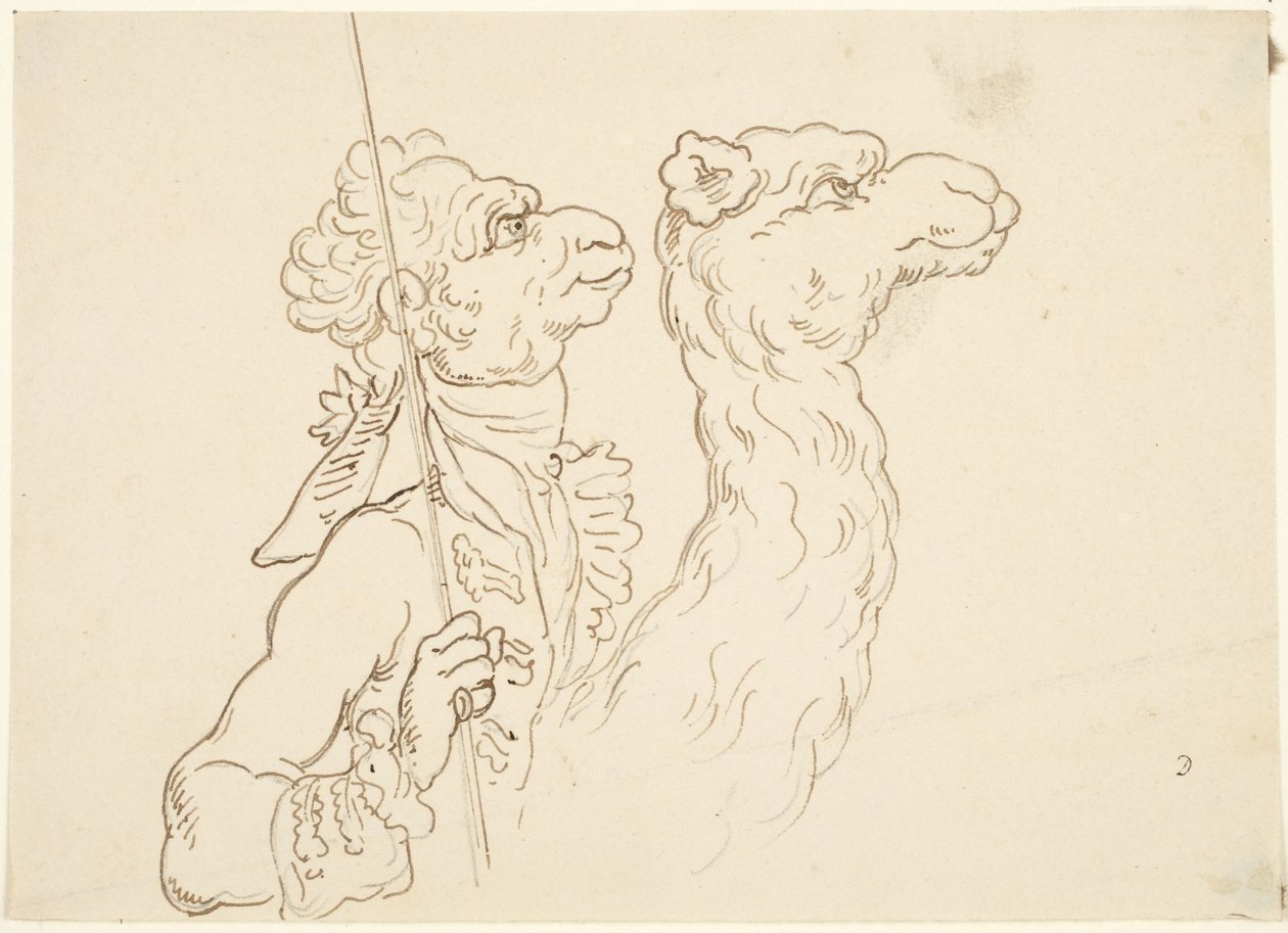 Man en kameel door Thomas Rowlandson