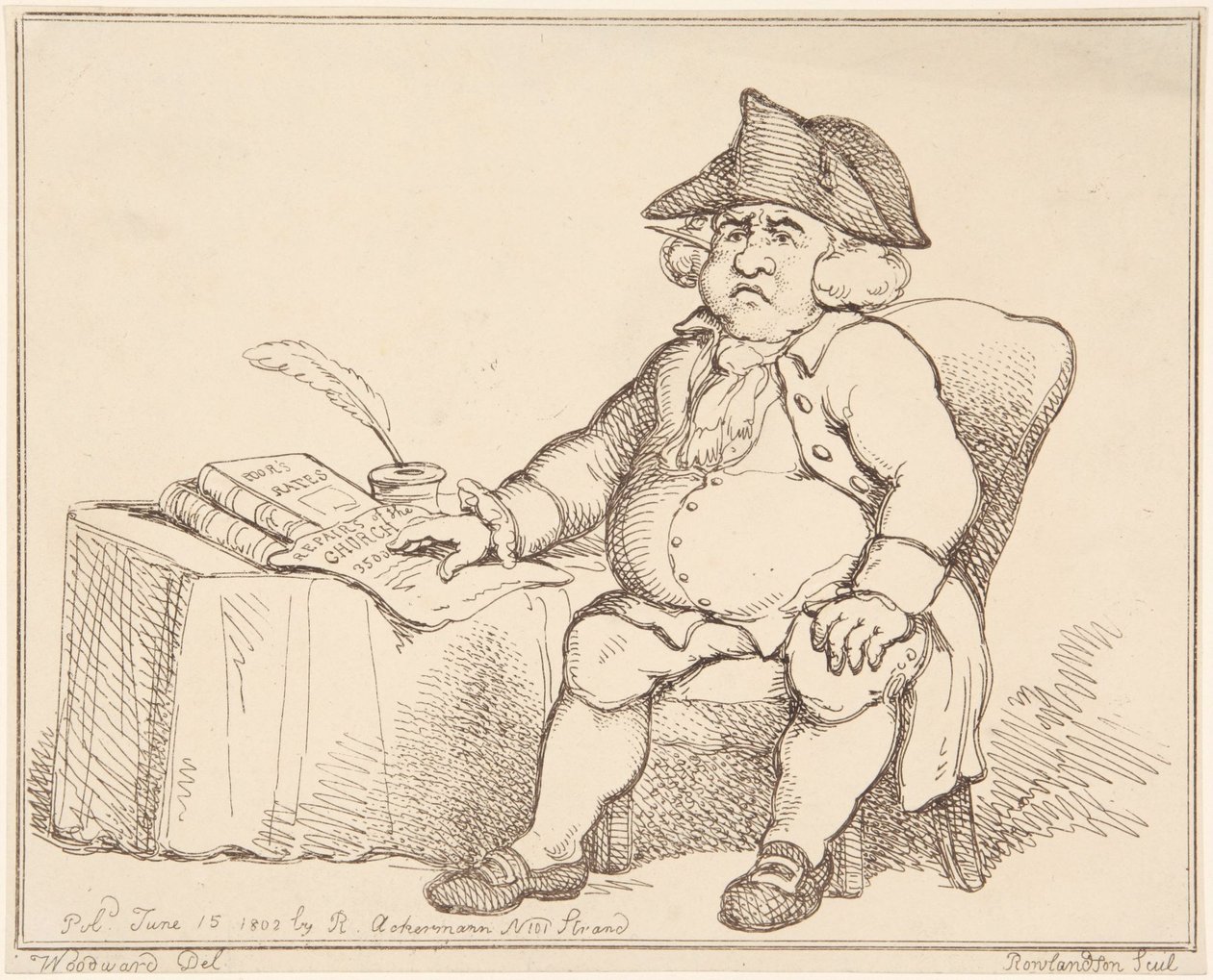 Man aan tafel door Thomas Rowlandson