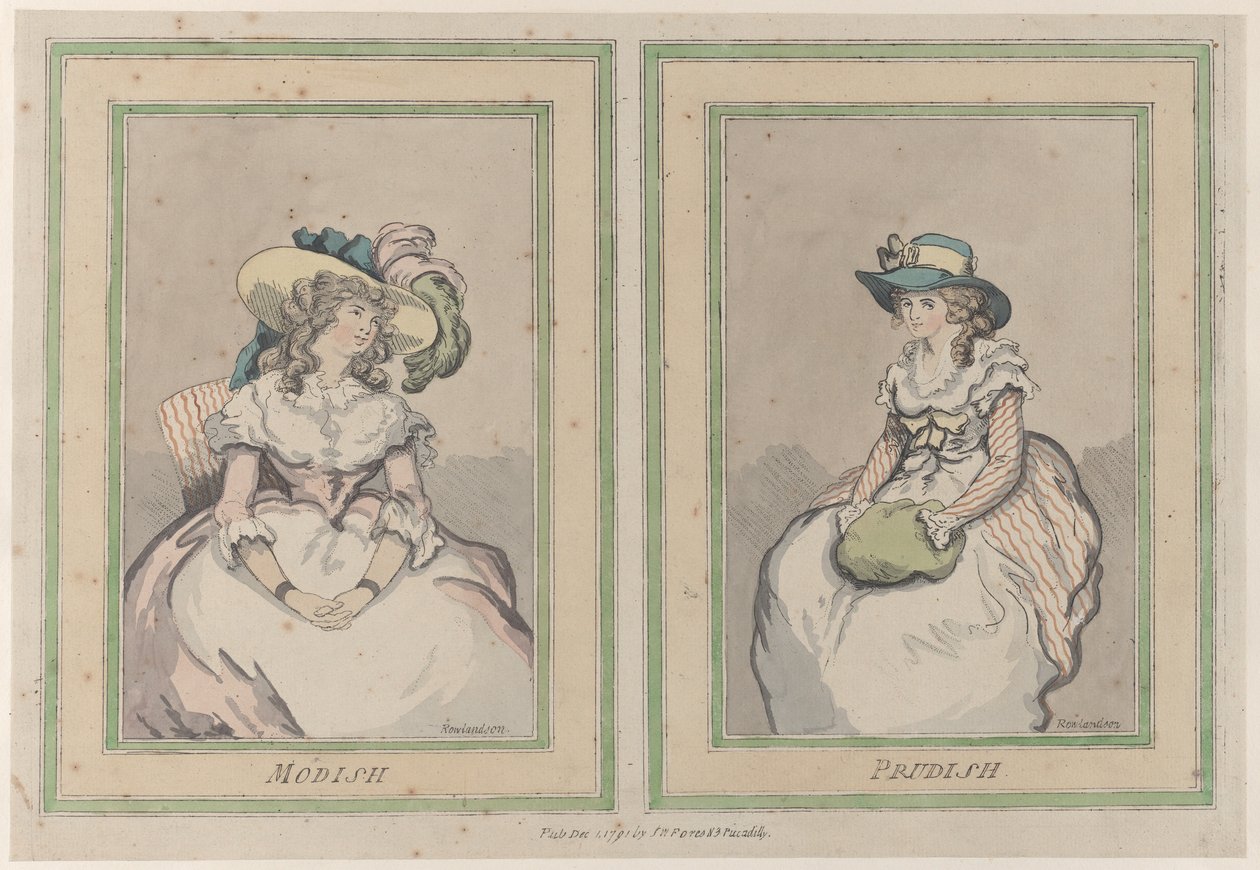 Modieus en Preuts, 1 december 1791 door Thomas Rowlandson