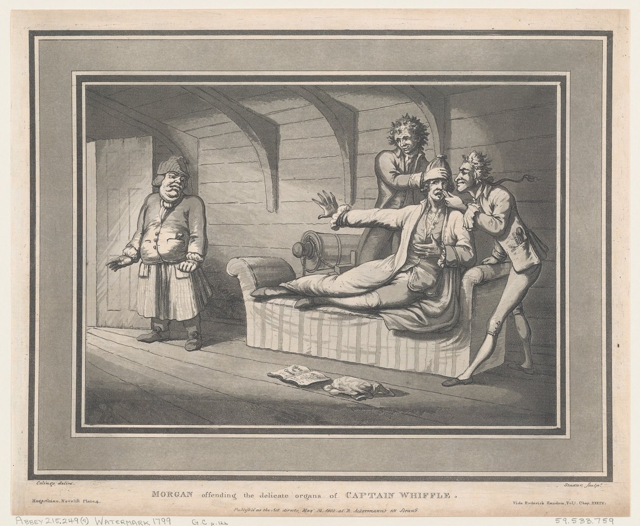 Morgan beledigt de delicate organen van kapitein Whiffle, 12 mei 1800 door Thomas Rowlandson