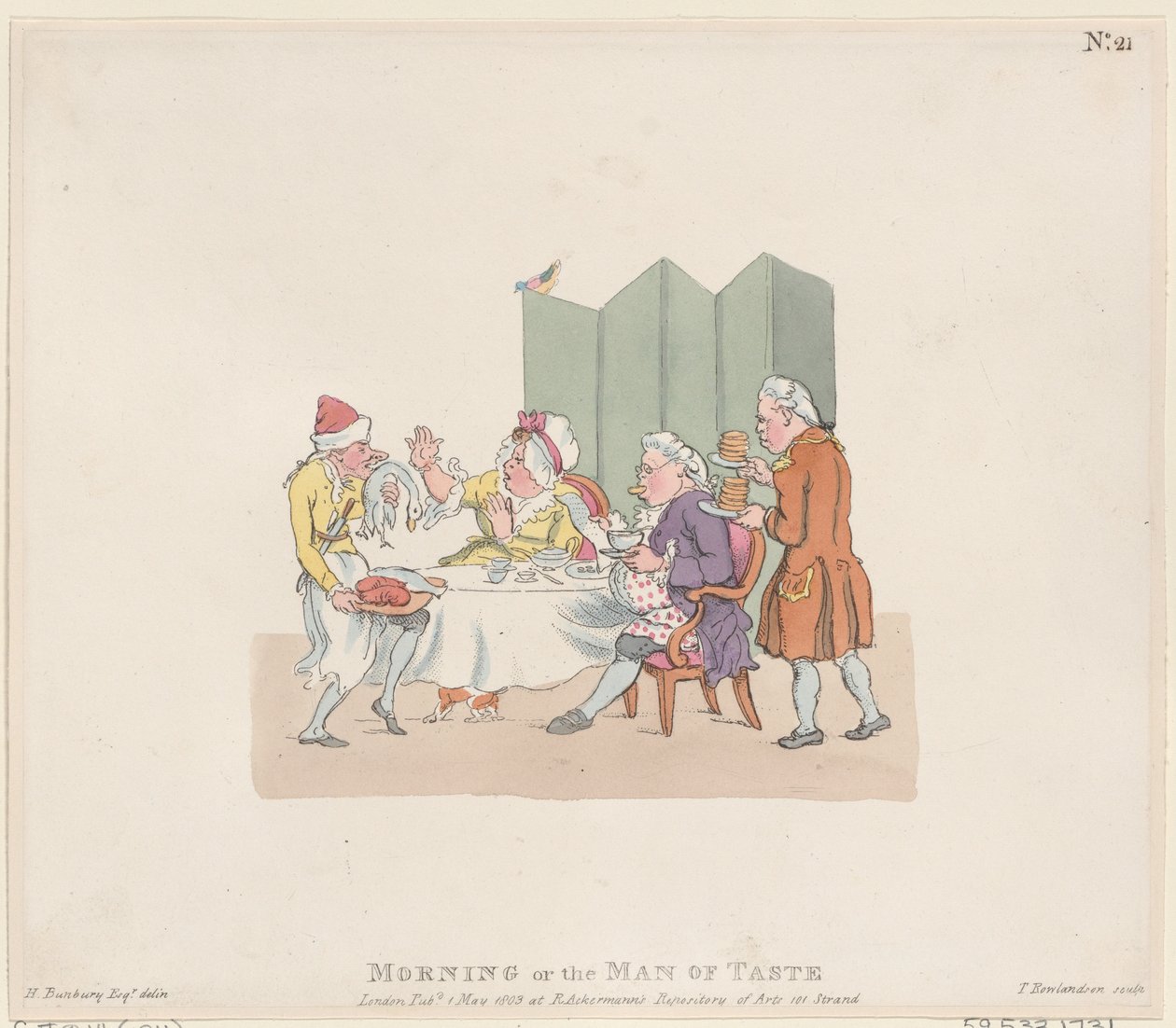 Ochtend, of, de Man van Smaak, 1 mei 1803 door Thomas Rowlandson
