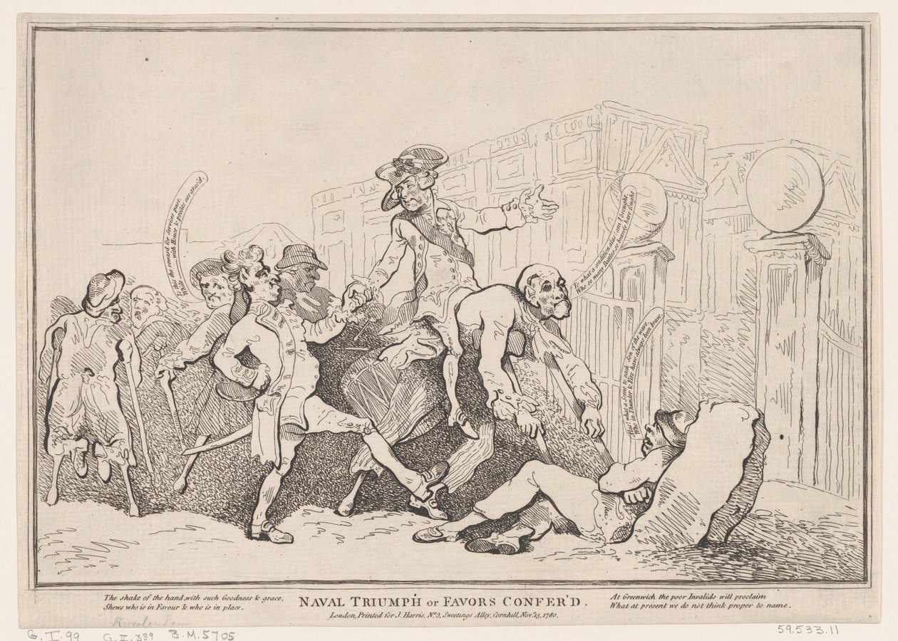 Marine Triomf, of Verleende Gunstbewijzen door Thomas Rowlandson