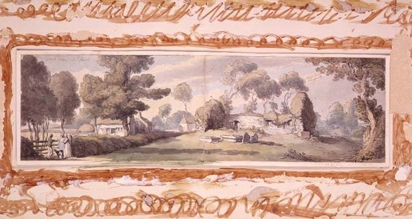 Oude kerk, Newtown, Isle of Wight door Thomas Rowlandson