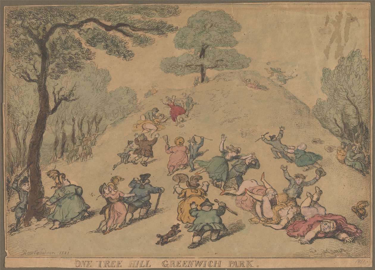 One Tree Hill Greenwich Park door Thomas Rowlandson