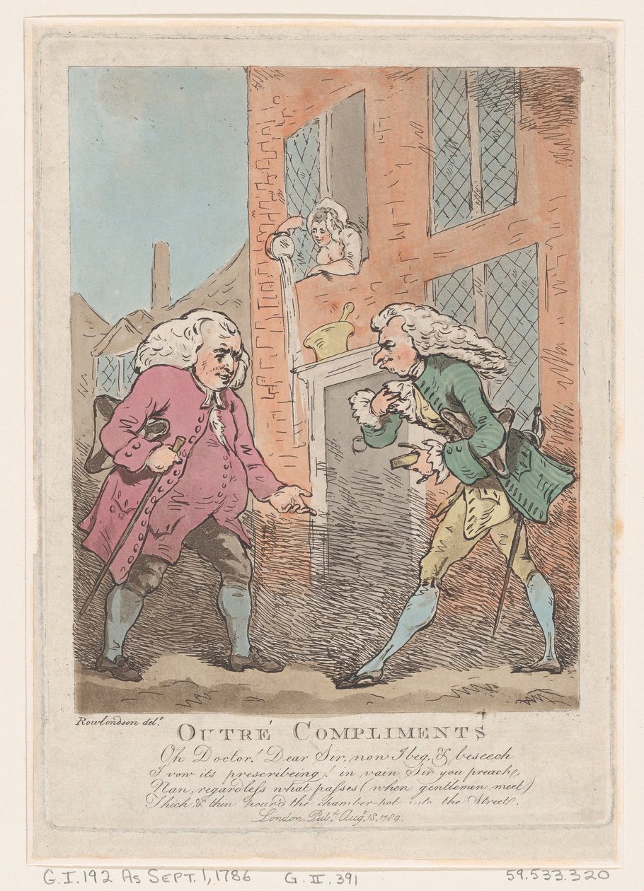 Overdreven complimenten door Thomas Rowlandson